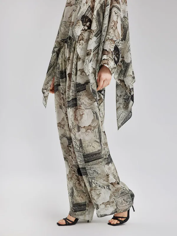 Baroque Print Cupro Resort Trousers sold by Rich Radi Q's