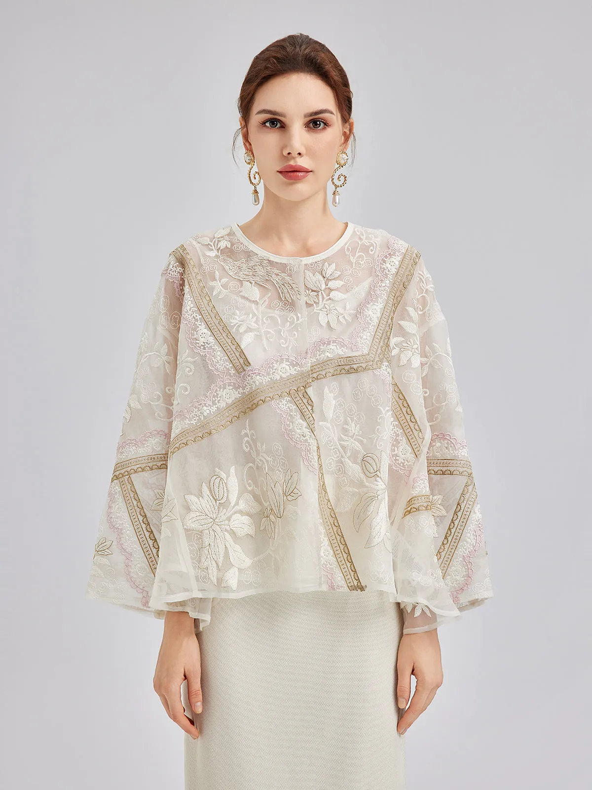Artistic Geometric Silk Embroidered Cardigan sold by Rich Radi Q's product image thumbnail 5