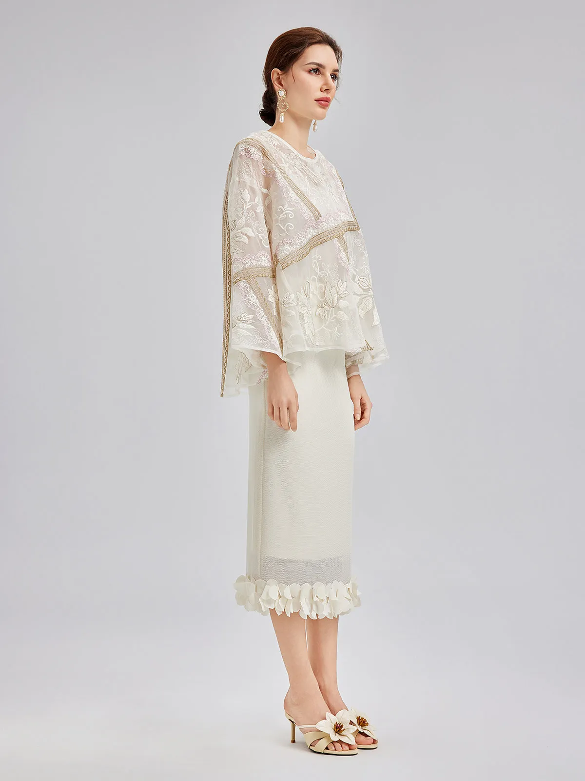 Artistic Geometric Silk Embroidered Cardigan sold by Rich Radi Q's product image thumbnail 4