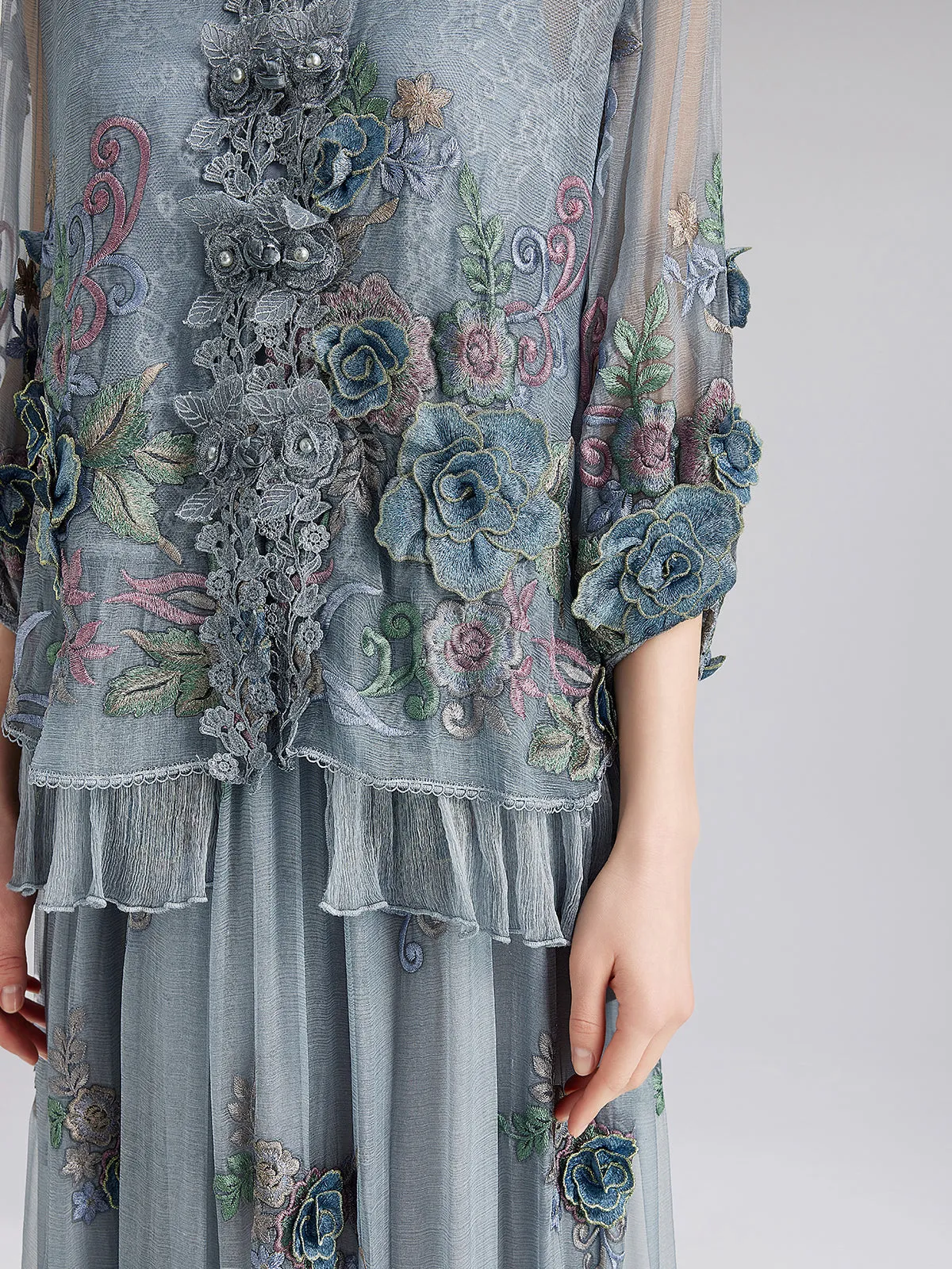 Handcrafted 3D Floral Silk Top sold by Rich Radi Q's product image thumbnail 5