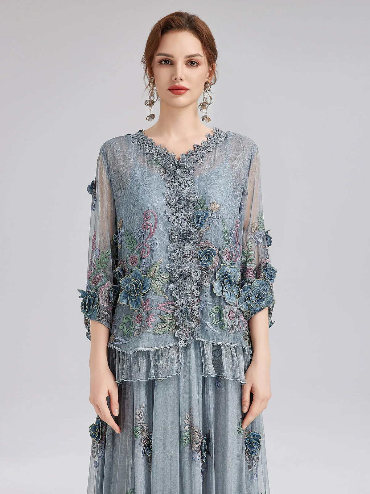 Handcrafted 3D Floral Silk Top sold by Rich Radi Q's
