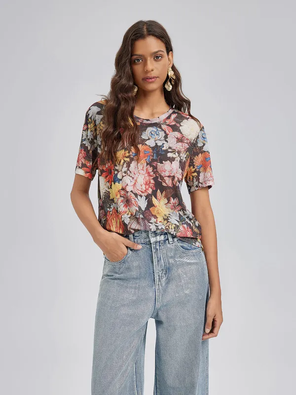 Italian Vintage Floral Print Tee sold by Rich Radi Q's