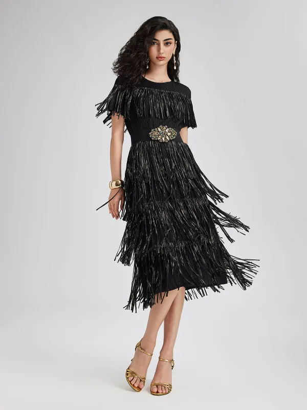 3D Pleated Gilded Tassel Dress sold by Rich Radi Q's