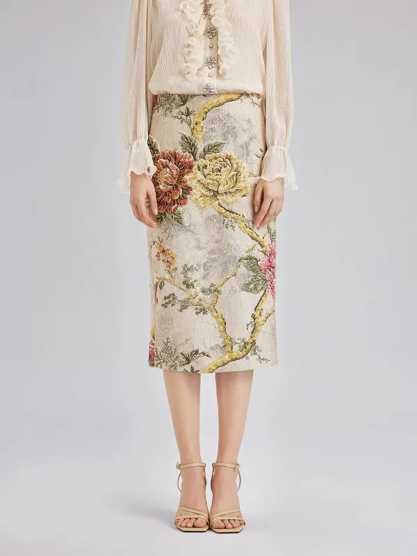 3D Jacquard Hand-Beaded Embellished Skirt sold by Rich Radi Q's