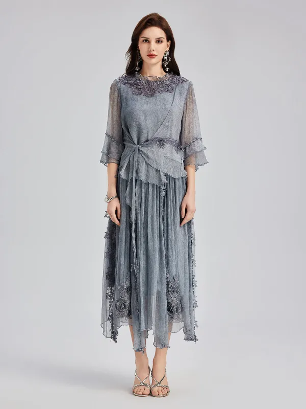 Elegant Lace-Dyed Silk Top sold by Rich Radi Q's