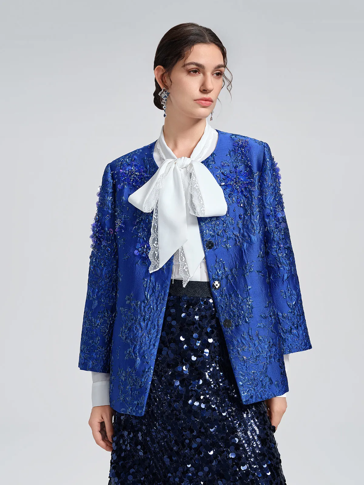 Hand-Beaded Lace Panel Shirt sold by Rich Radi Q's product image thumbnail 4