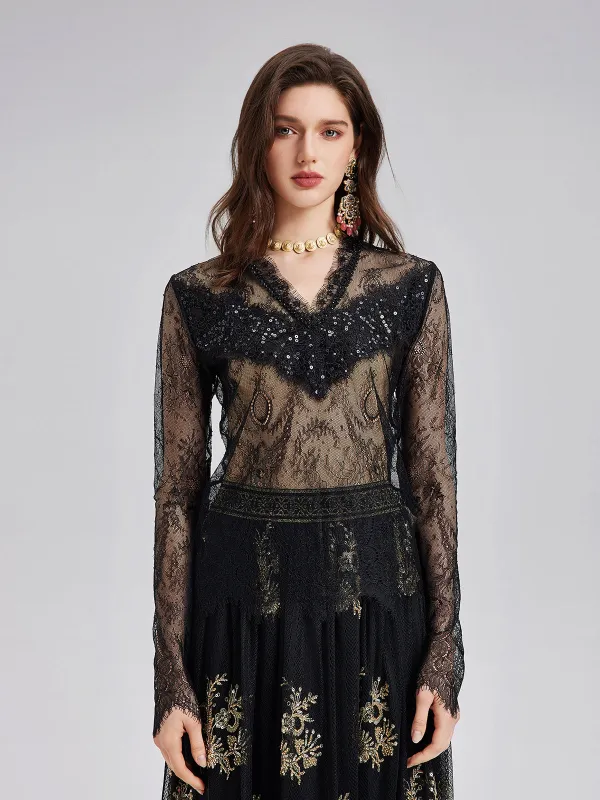 Elegant Lace Embellished Top sold by Rich Radi Q's