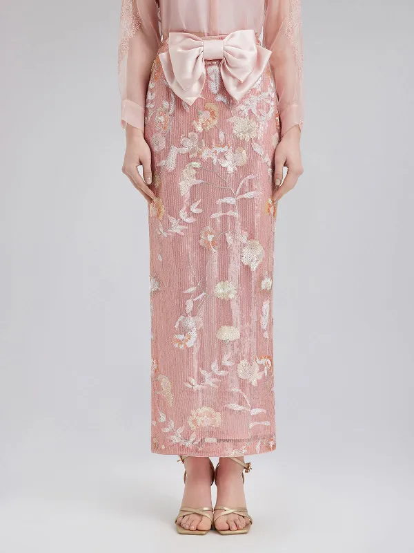 Floral Sequin Bow Slit Skirt sold by Rich Radi Q's