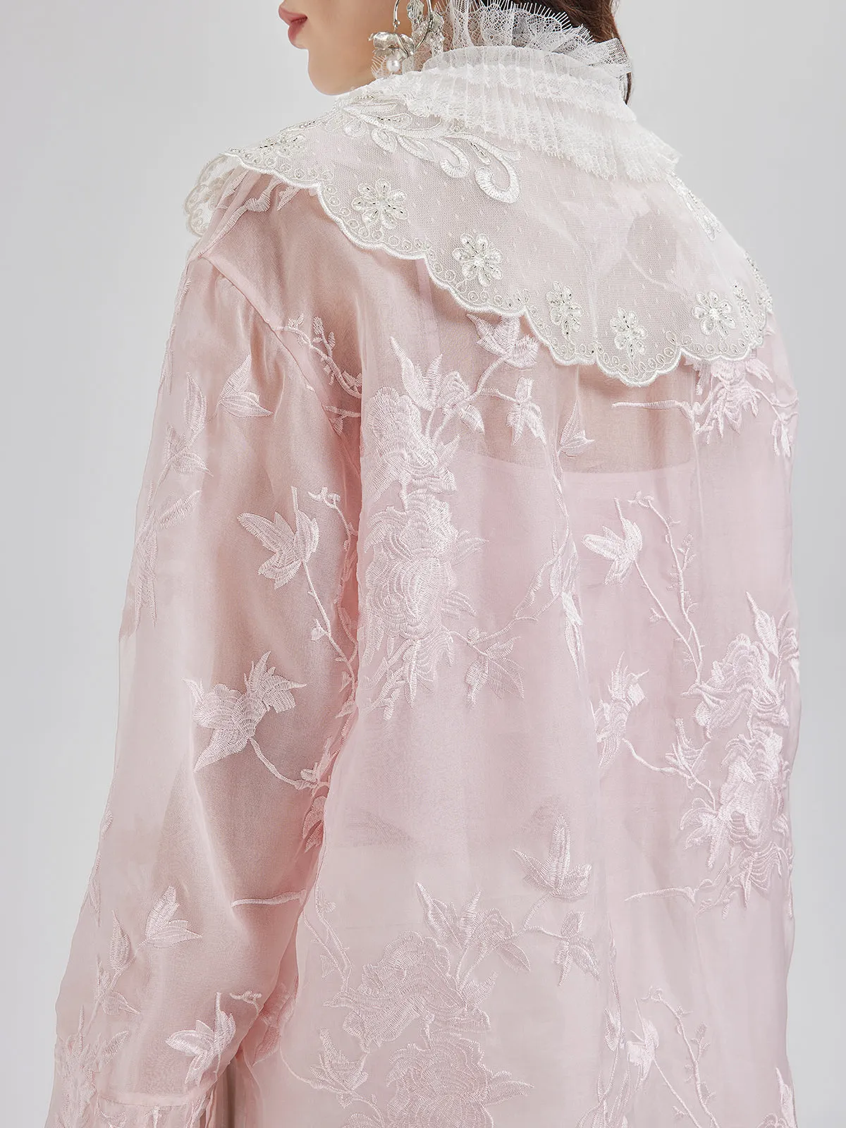 Embroidered Organza Sheer Blouse sold by Rich Radi Q's product image thumbnail 5