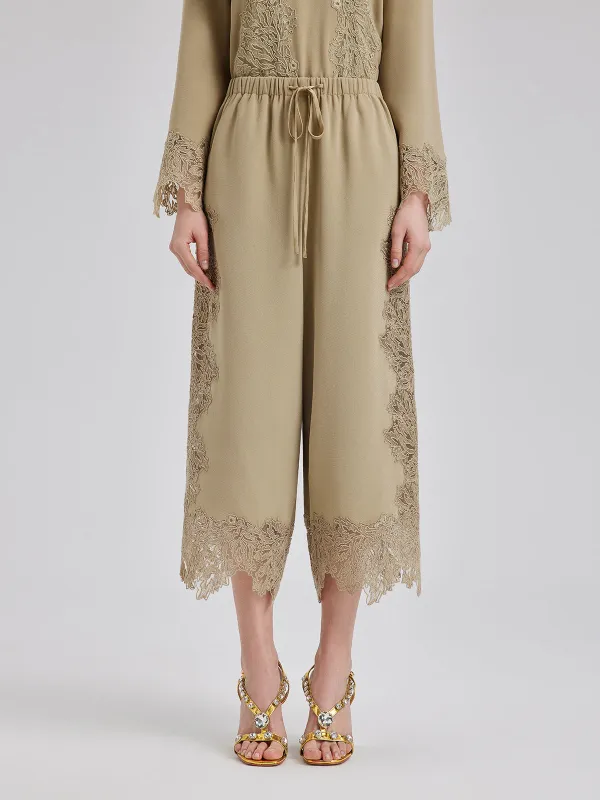 Elegant Lace-Trim Cropped Pants sold by Rich Radi Q's