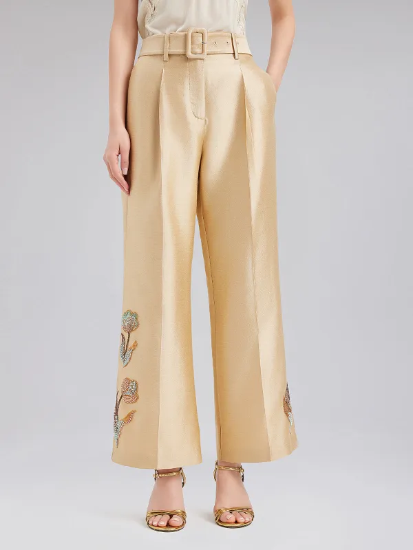 Luxe Floral Sequin Straight-Leg Pants sold by Rich Radi Q's