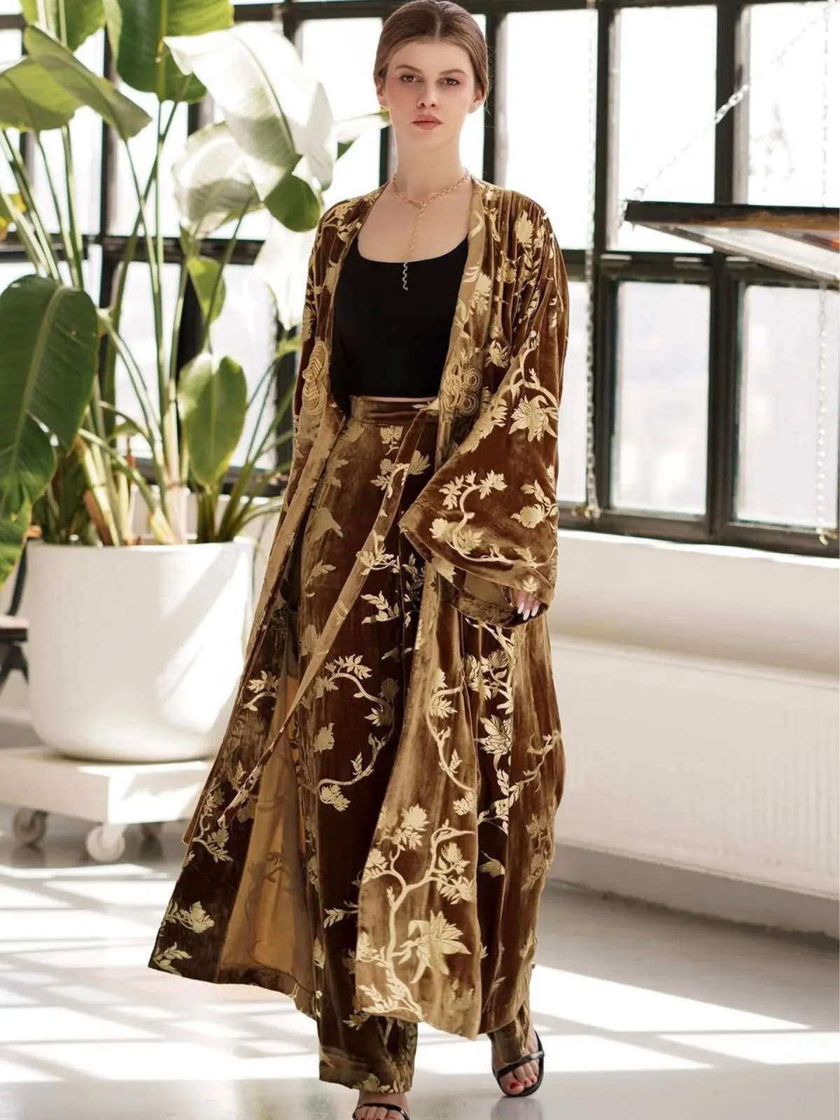 Gold Silk Foil Velvet Jacket sold by Rich Radi Q's product image thumbnail 4