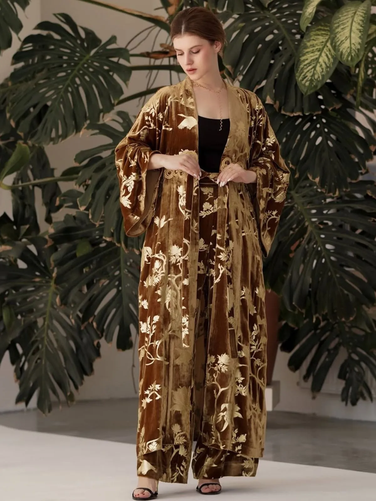 Gold Silk Foil Velvet Jacket sold by Rich Radi Q's product image thumbnail 5