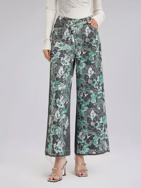 Sequin Embroidery Wide-leg Pants sold by Rich Radi Q's