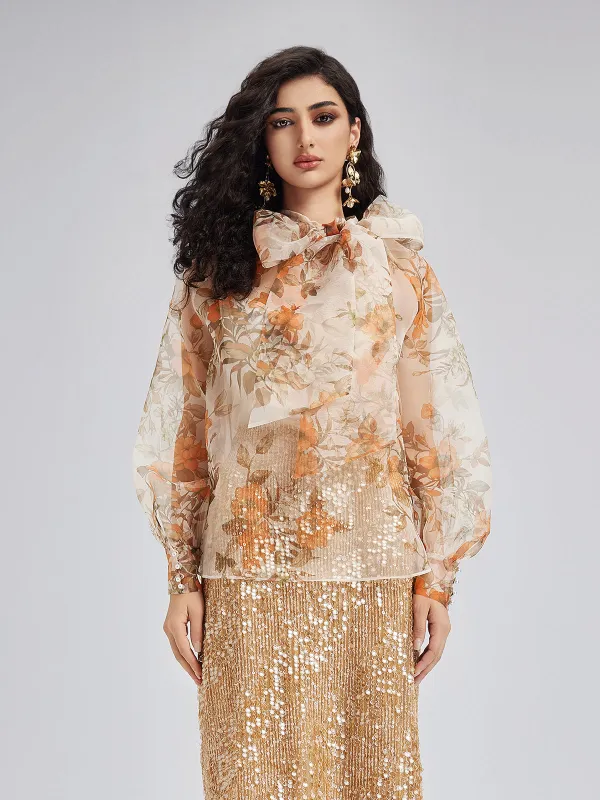 Romantic French Floral Organza Top sold by Rich Radi Q's