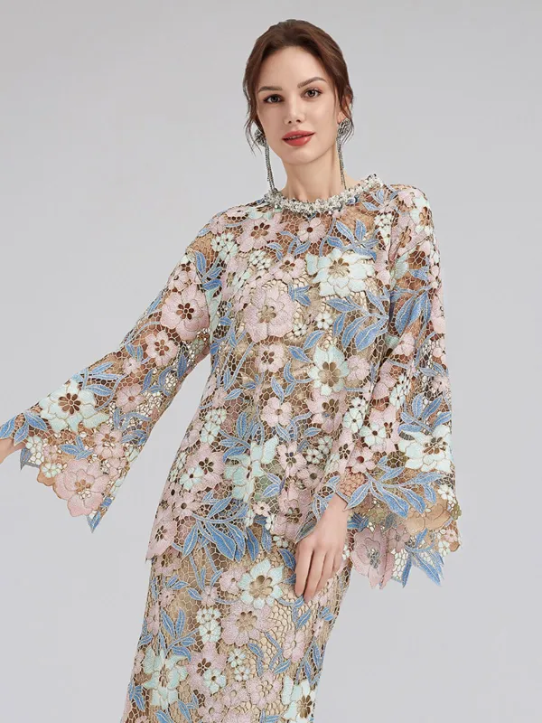 Custom Guipure Lace Floral Top sold by Rich Radi Q's