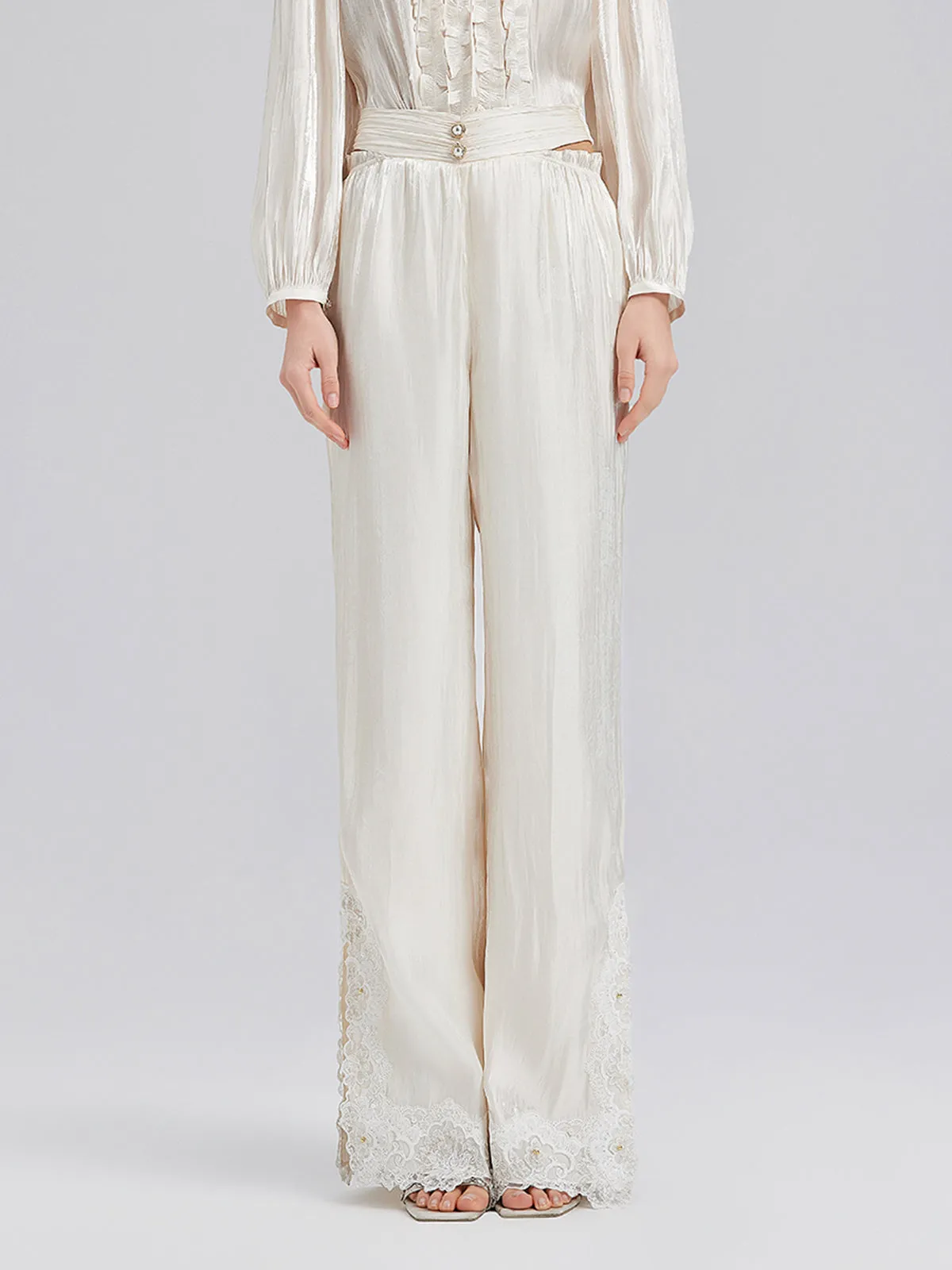 Romantic Island Beaded Wide-Leg Pants sold by Rich Radi Q's