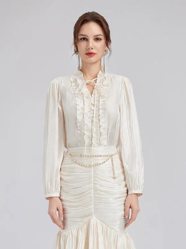 Romantic Island Satin Top made by Rich Radi Q's