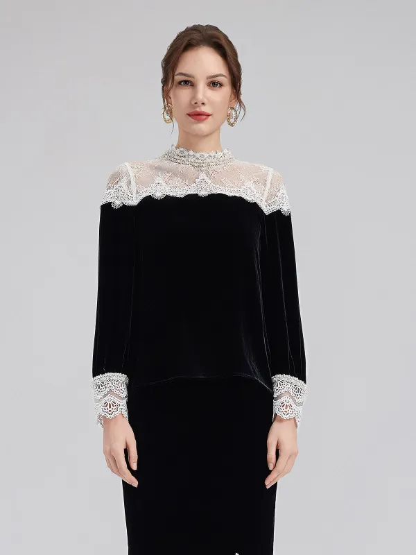 Lace Velvet Luxe Top sold by Rich Radi Q's