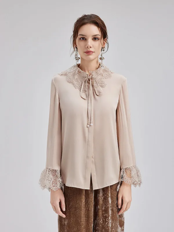 Silk Lace Collar Shirt sold by Rich Radi Q's