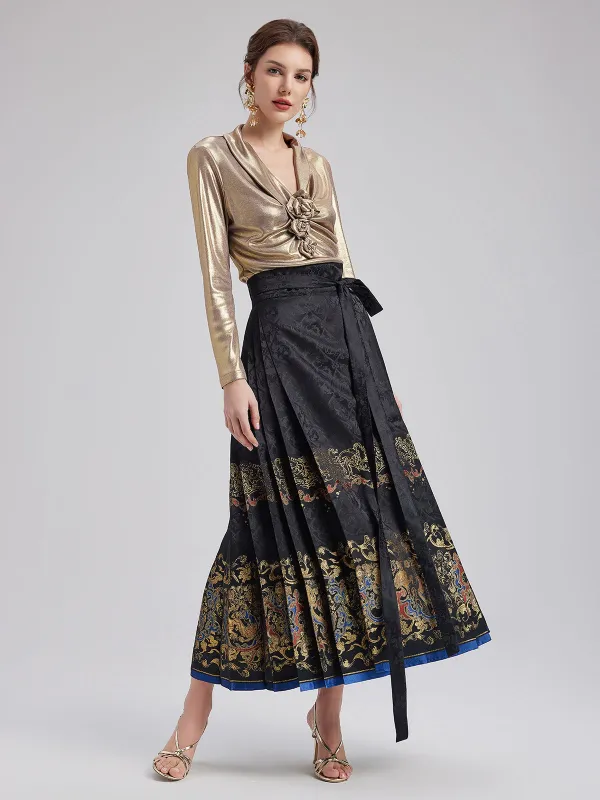 Elegant Rose Pleated V-neck Top made by Rich Radi Q's