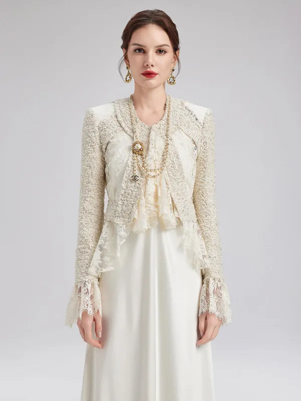 French Lace Tweed Patchwork Jacket sold by Rich Radi Q's