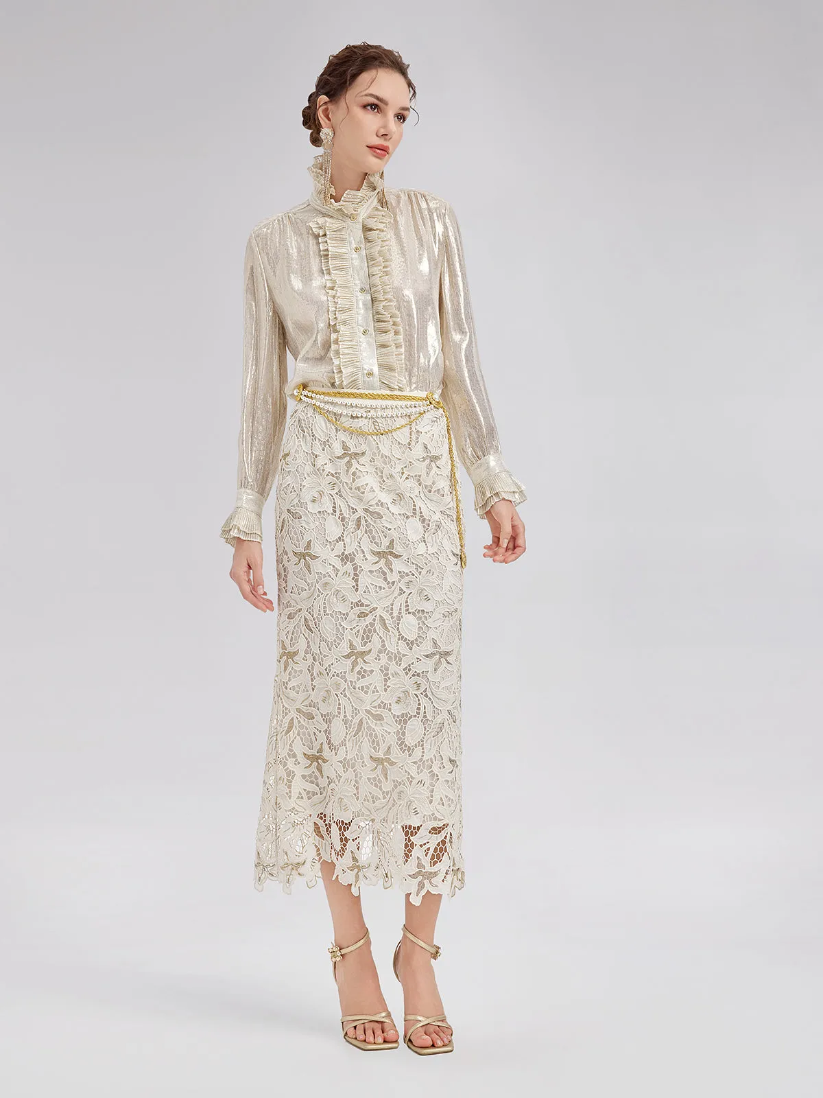 Embroidered Lace Mermaid Skirt sold by Rich Radi Q's product image thumbnail 5