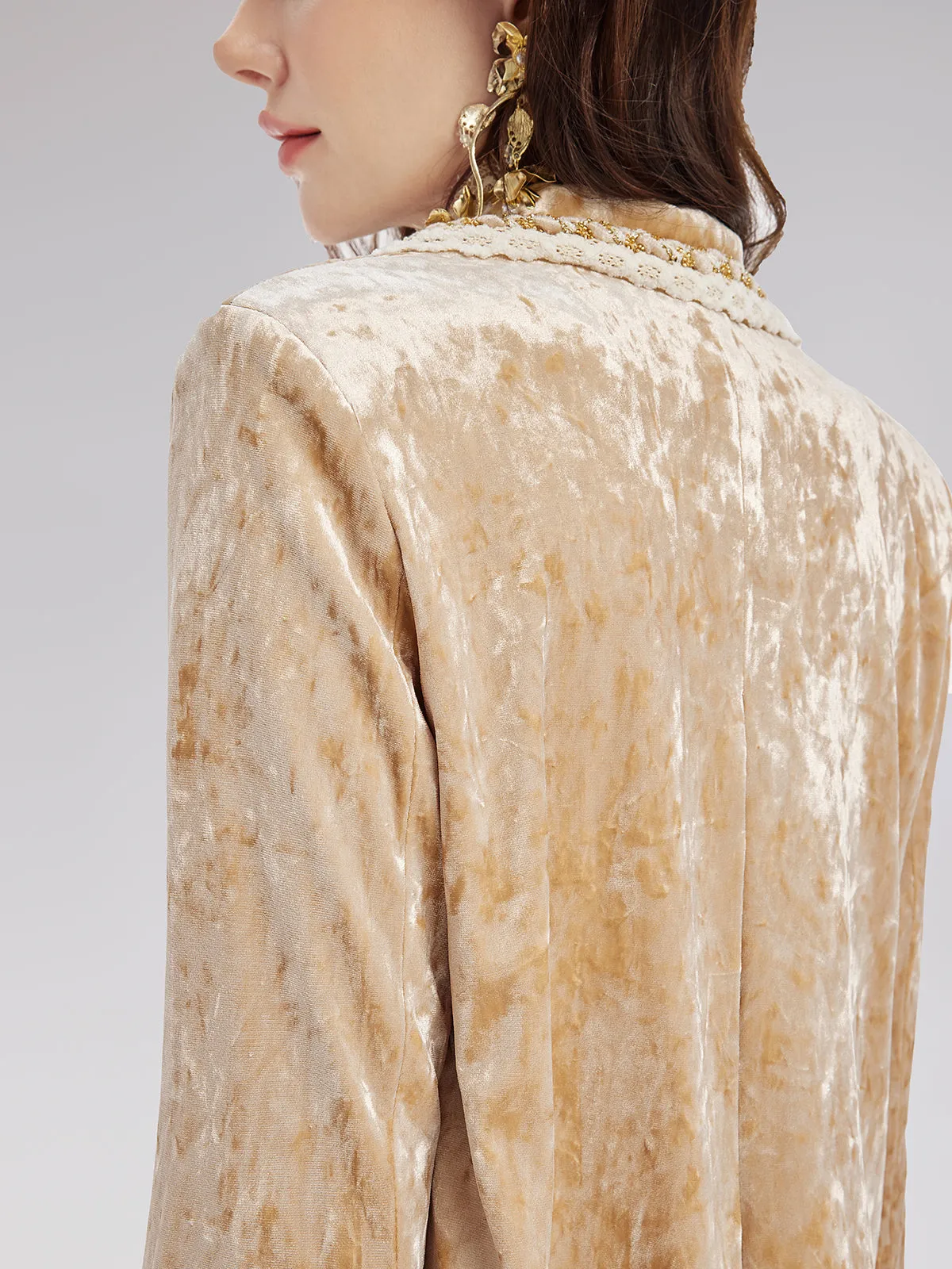 Velvet Lace Trim Short Jacket sold by Rich Radi Q's product image thumbnail 3