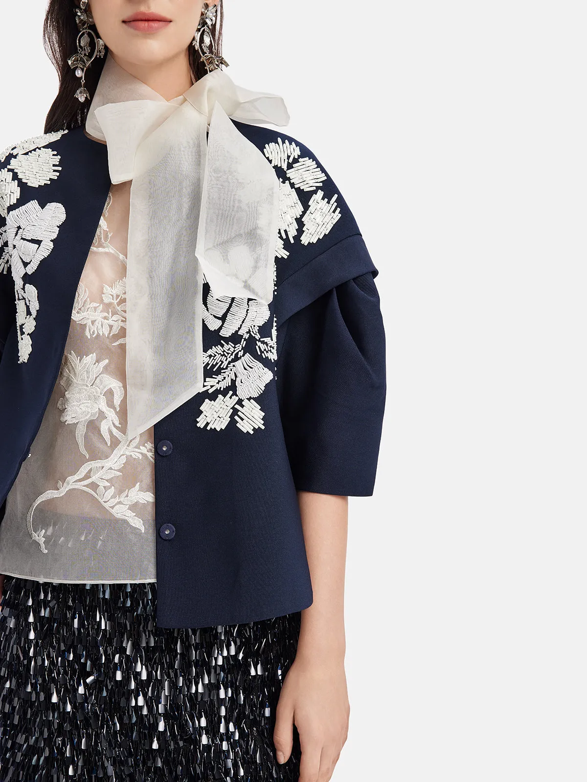 Hand-Beaded Cropped Jacket sold by Rich Radi Q's product image thumbnail 3