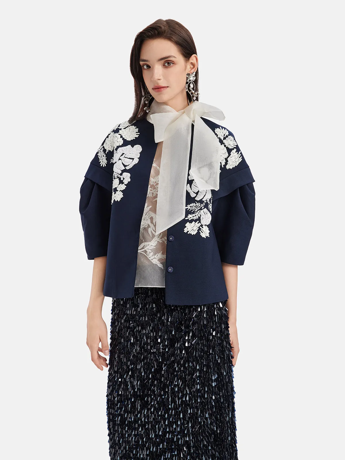 Hand-Beaded Cropped Jacket sold by Rich Radi Q's product image thumbnail 2