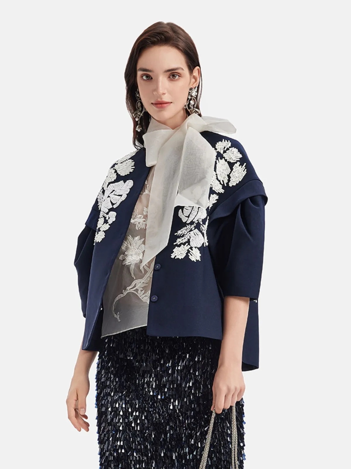 Hand-Beaded Cropped Jacket sold by Rich Radi Q's product image thumbnail 5