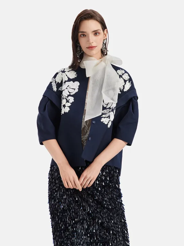 Hand-Beaded Cropped Jacket sold by Rich Radi Q's