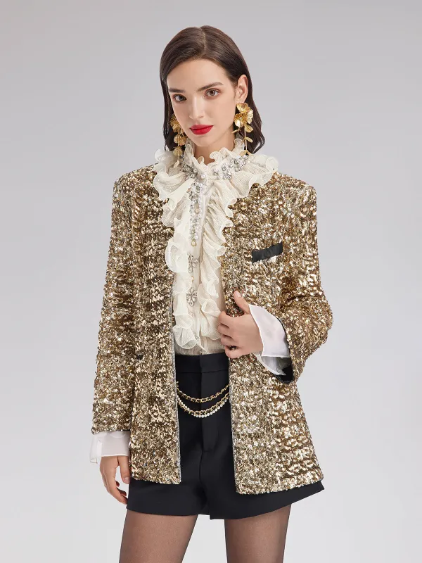 Light Luxury Sequin Heavy-Duty Blazer sold by Rich Radi Q's