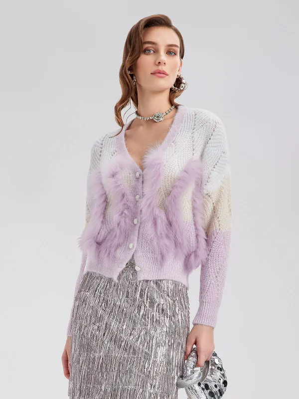 Fox Fur Gradient Knit Cardigan made by Rich Radi Q's