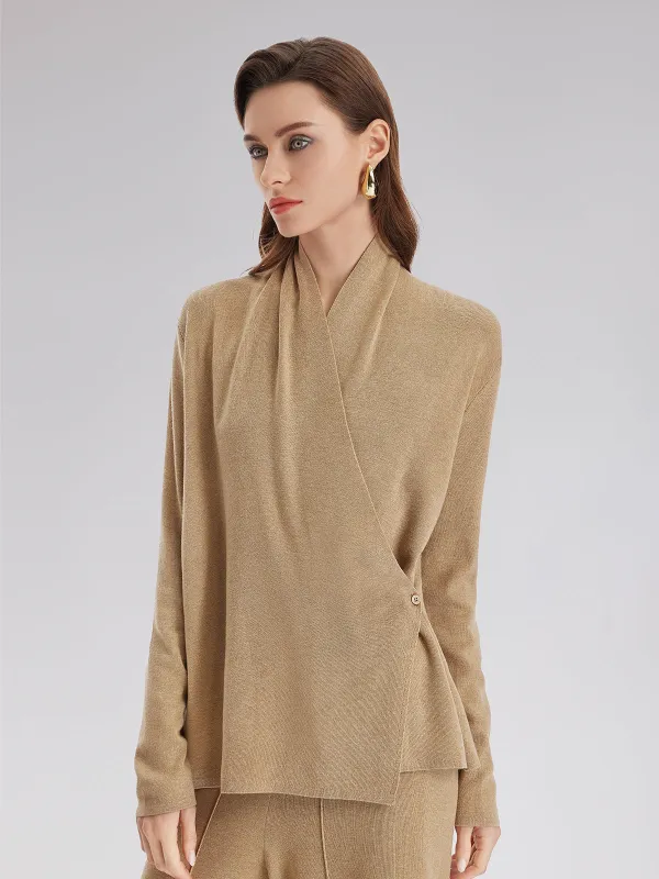 Premium Cashmere Cross-Neck Wrap Top sold by Rich Radi Q's