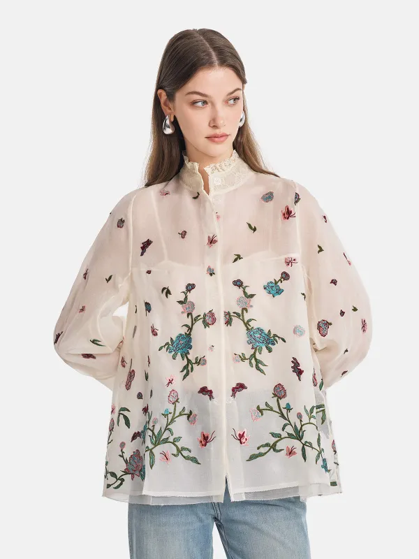 Silk Floral Embroidery Lace Blouse sold by Rich Radi Q's