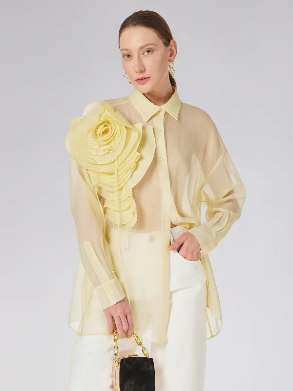 Transparent Three-dimensional Floral Shirt sold by Rich Radi Q's