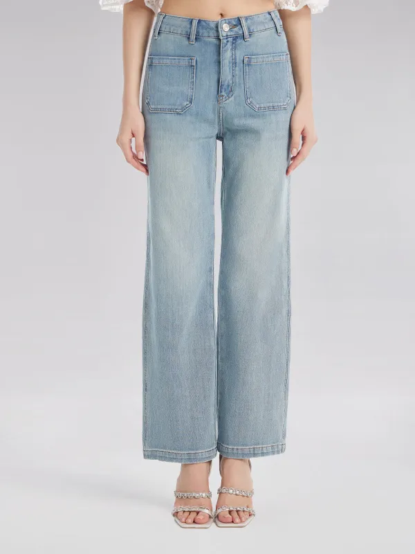 Breathable Straight Leg Denim Jeans sold by Rich Radi Q's