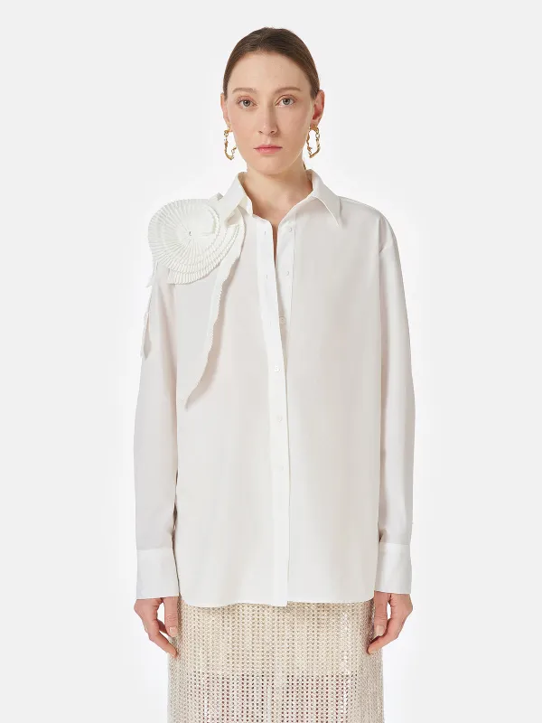 Three-dimensional Pleated Floral Cotton Shirt sold by Rich Radi Q's