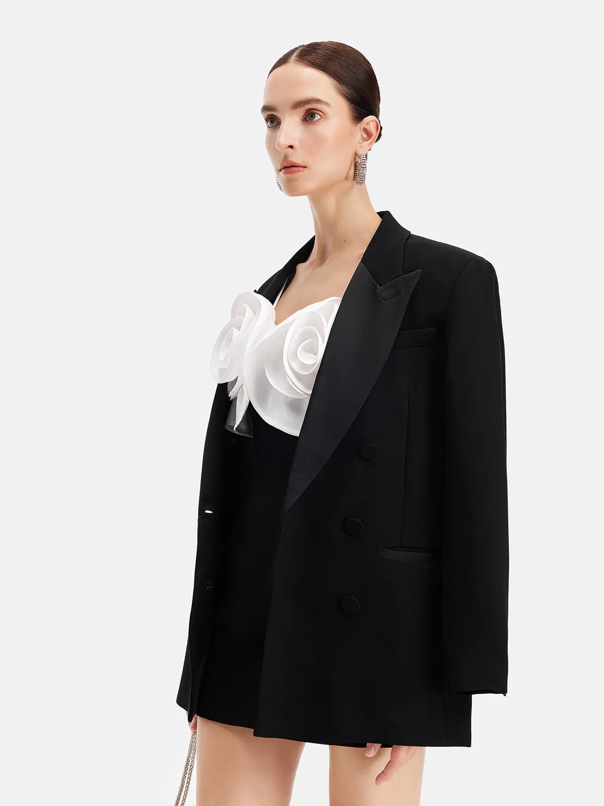 Acetate Panelled Satin Avant-Garde Suit Jacket sold by Rich Radi Q's product image thumbnail 2