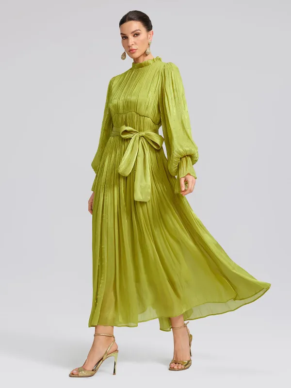 strapless open back dress Petal and Pup Women's Naira Pleated Maxi Dress