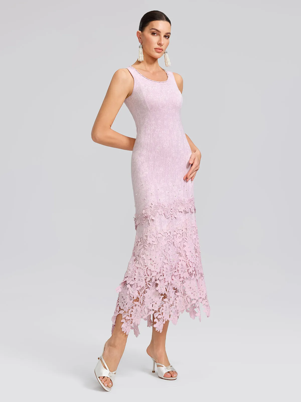 Beaded Lace Knit Slip Dress sold by Rich Radi Q's product image thumbnail 3