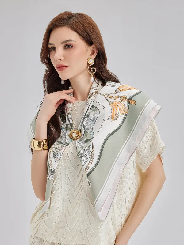 【FREE GIFT】Radiant Floral Silk Scarf sold by Rich Radi Q's