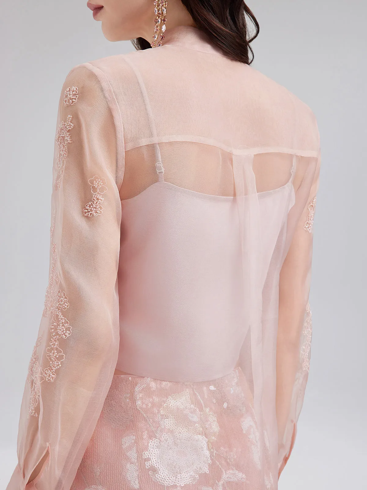 Private Access | Silk Beaded Embroidered Stand Collar Blouse sold by Rich Radi Q's product image thumbnail 4