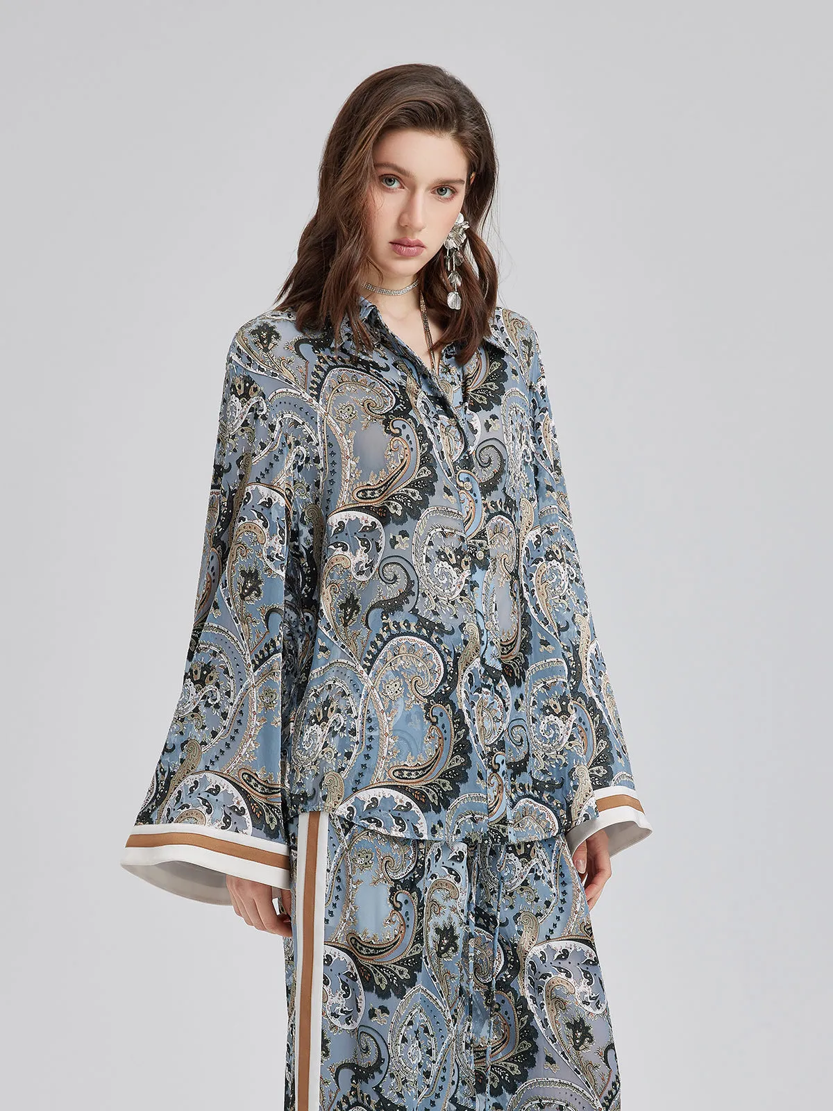 Private Access | Versatile Bohemian Print Long Sleeve Shirt sold by Rich Radi Q's product image thumbnail 2