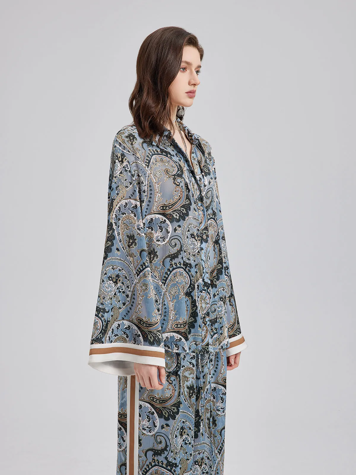 Private Access | Versatile Bohemian Print Long Sleeve Shirt sold by Rich Radi Q's product image thumbnail 4