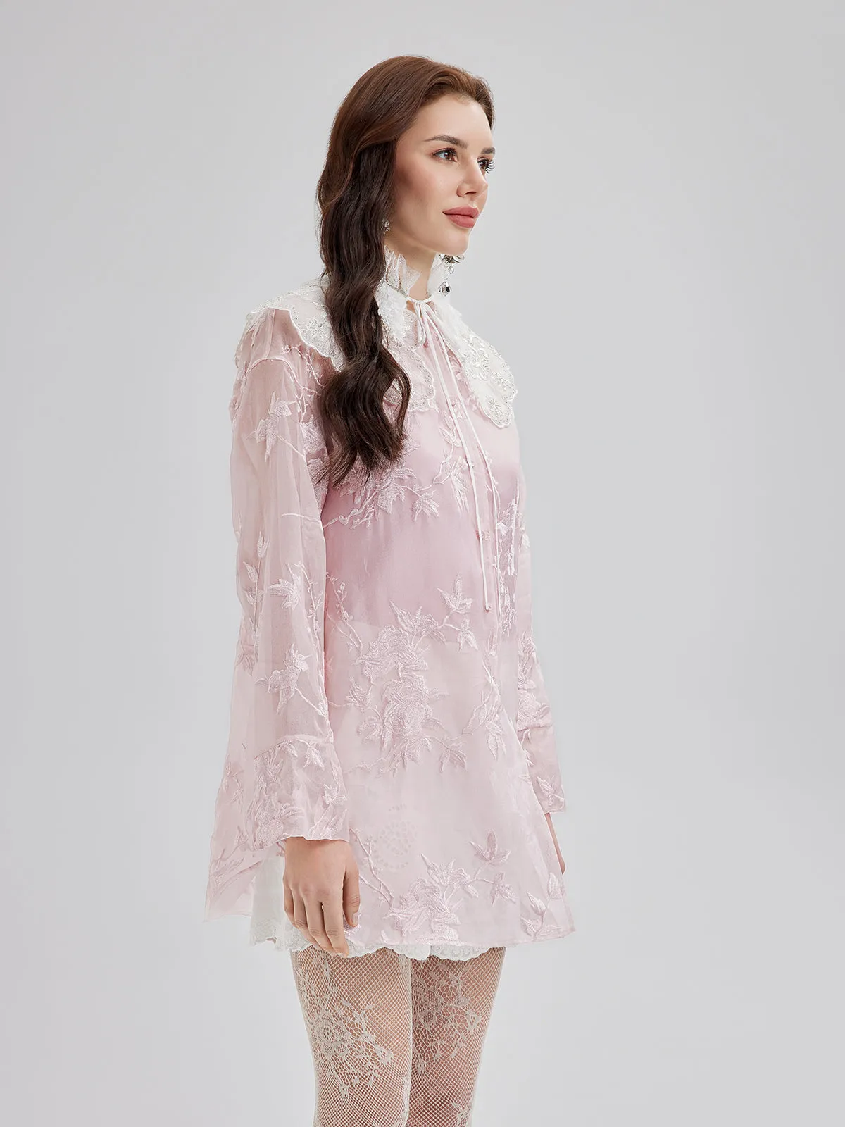 Private Access | Embroidered Organza Sheer Blouse sold by Rich Radi Q's product image thumbnail 3