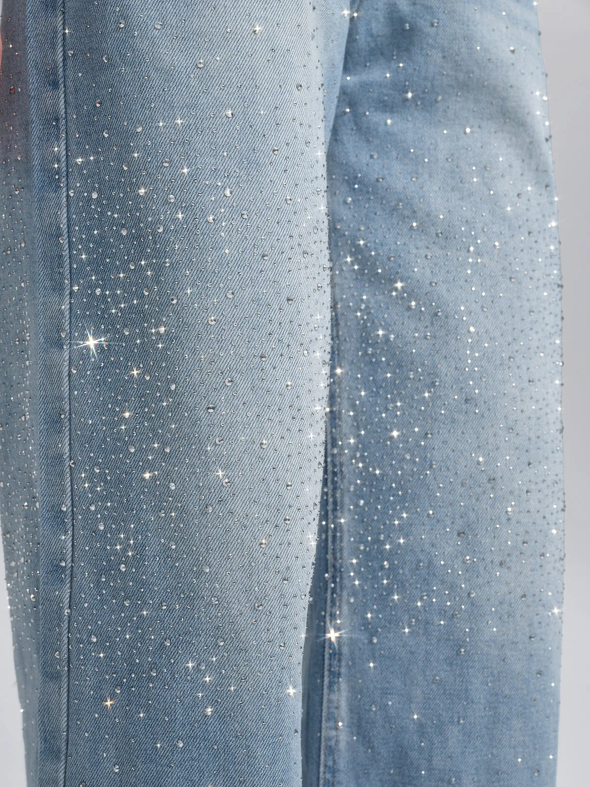 Straight-Leg Rhinestone Casual Jeans sold by Rich Radi Q's product image thumbnail 2