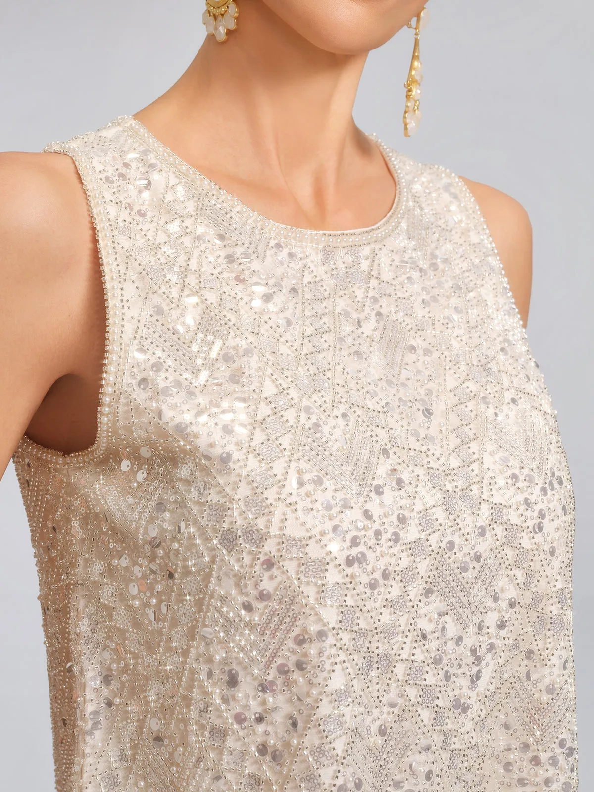Triangle Hem Sequin Beaded Vest sold by Rich Radi Q's product image thumbnail 2