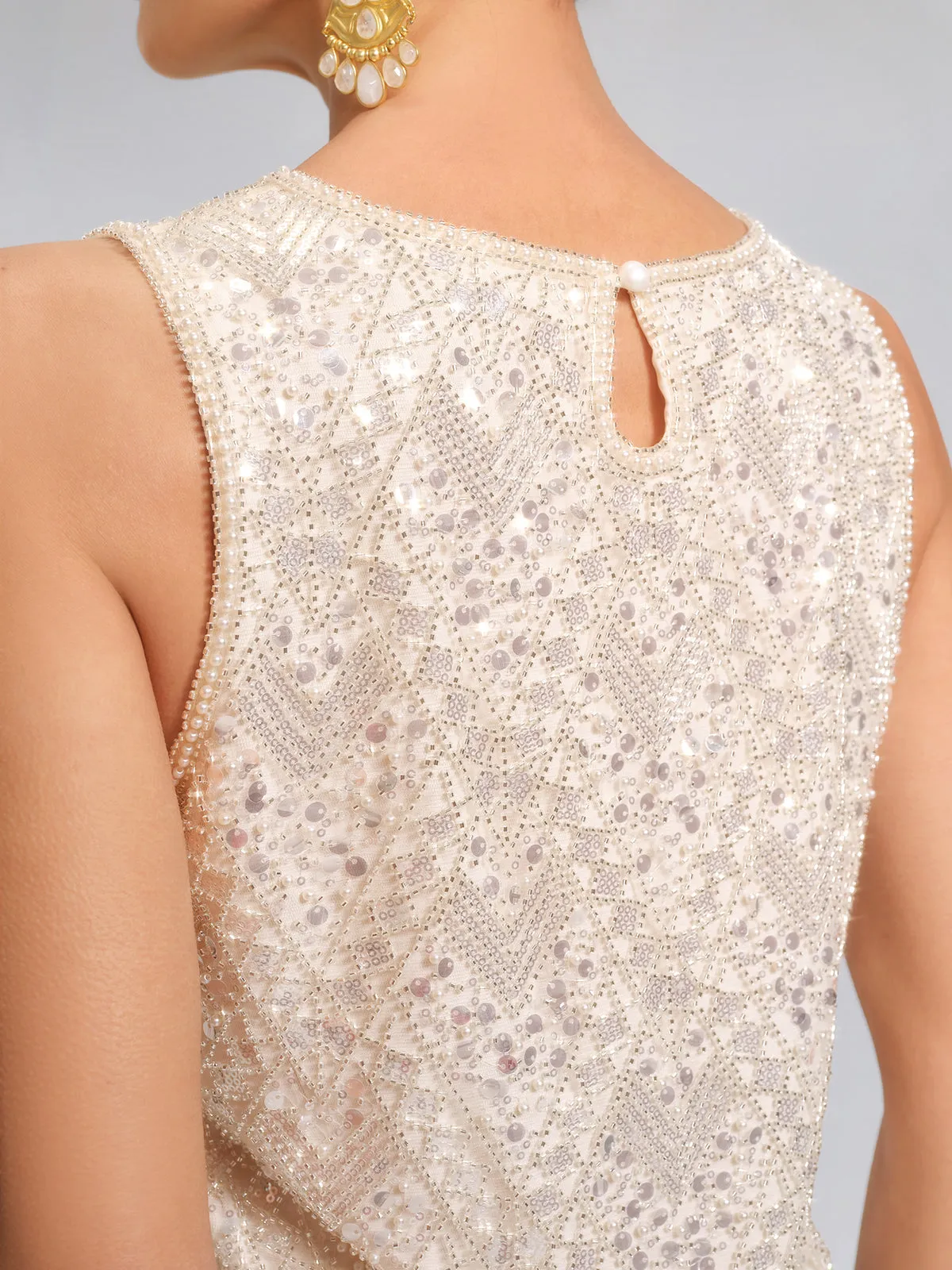 Triangle Hem Sequin Beaded Vest sold by Rich Radi Q's product image thumbnail 4